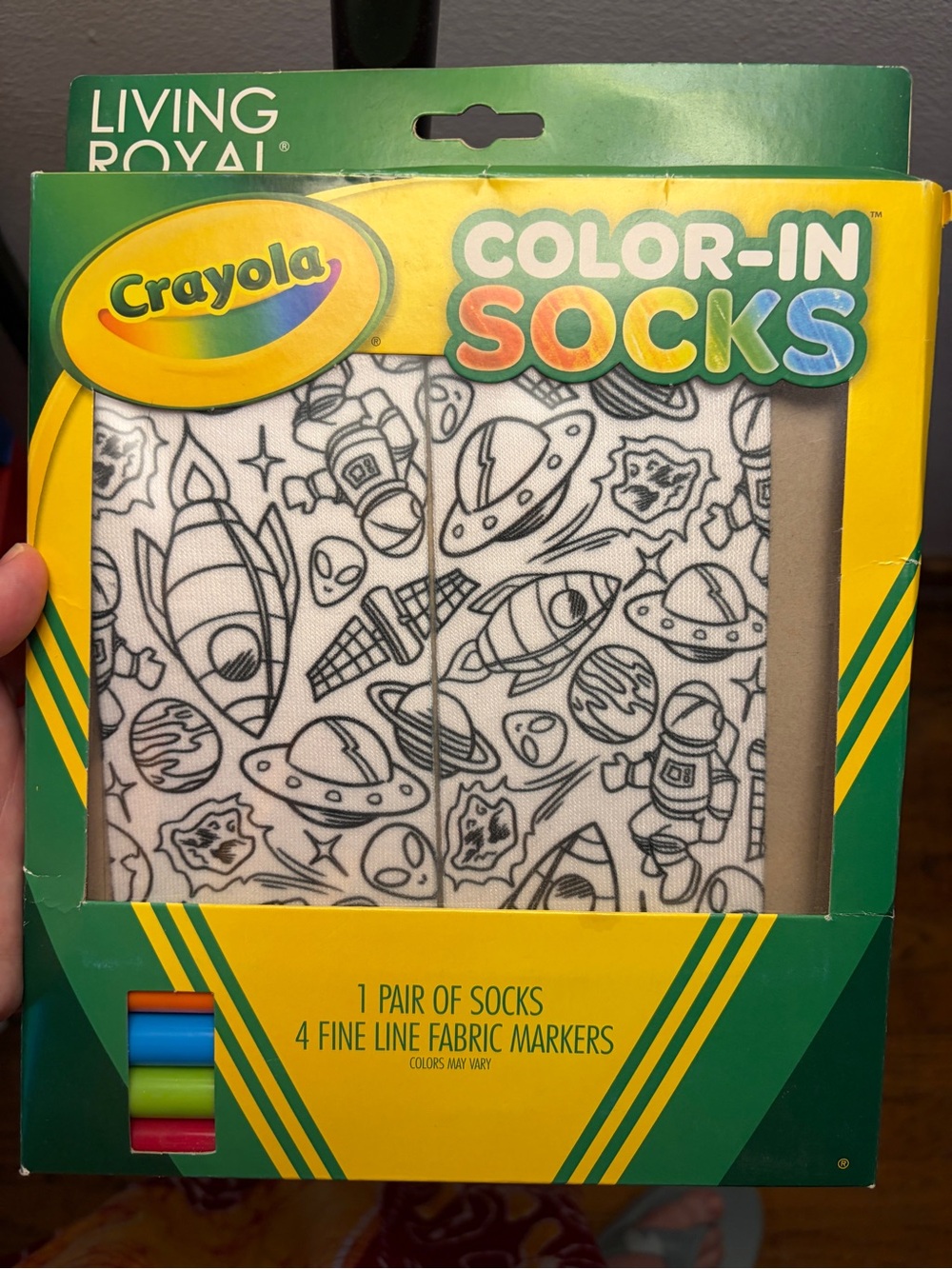 Living Royal Color-In Socks: Out of Orbit Print